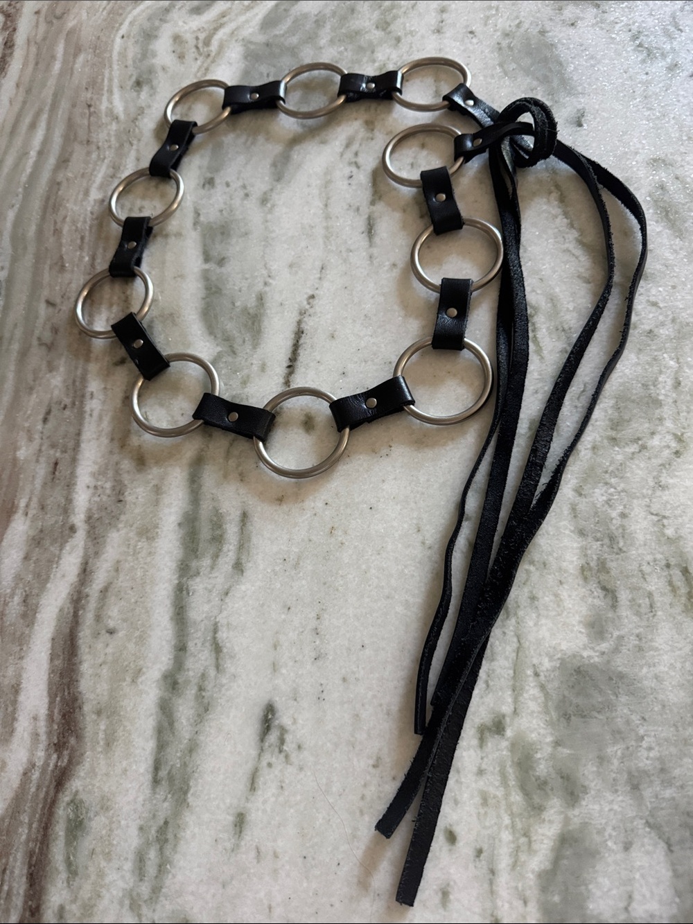 Leather and Metal Belt